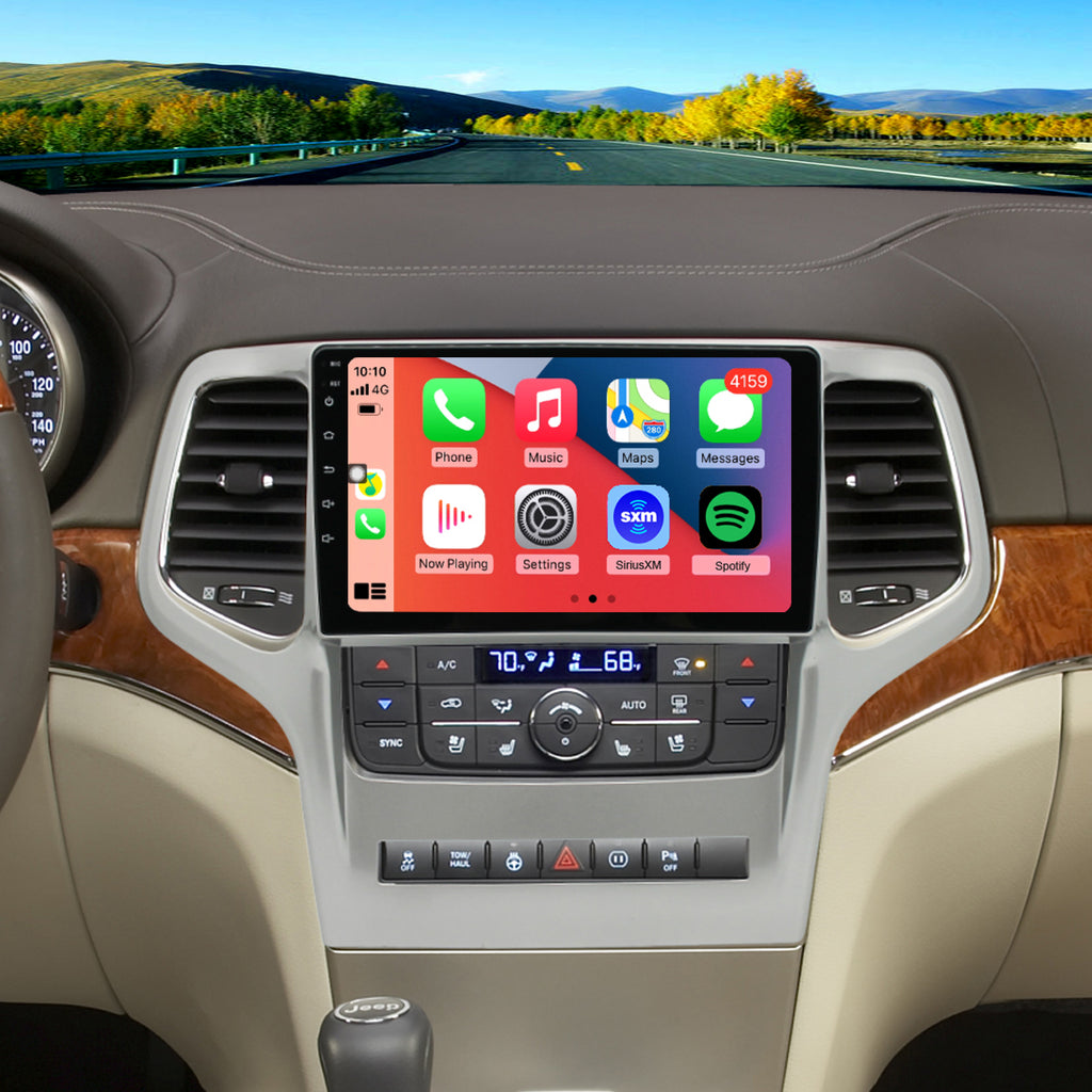 For Jeep Grand Cherokee 2008-2013 Radio upgrade,9-inch QLED  8-Core CPU,touch screen Stereo,Wireless CarPlay & Android Auto,keep OEM Controls