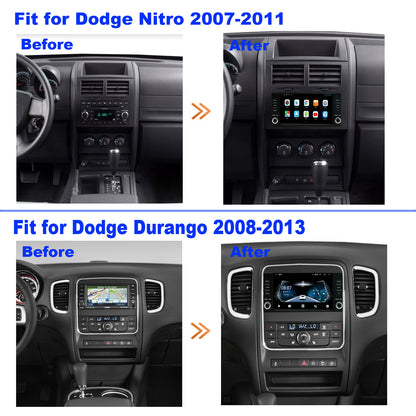 Dodge Durango Radio upgrade 2008-2014 CarPlay Stereo Screen-Topdisplay 2008 2009 2010 2011 2012 2013 2014 Replacement Headunit Apple Android Auto Accessories Pantalla Estéreo