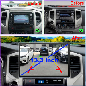 For Toyota Tacoma 2005-2015 Radio upgrade,13.3-inch QLED  8-Core CPU,touch screen Stereo,Wireless CarPlay & Android Auto,keep OEM Controls