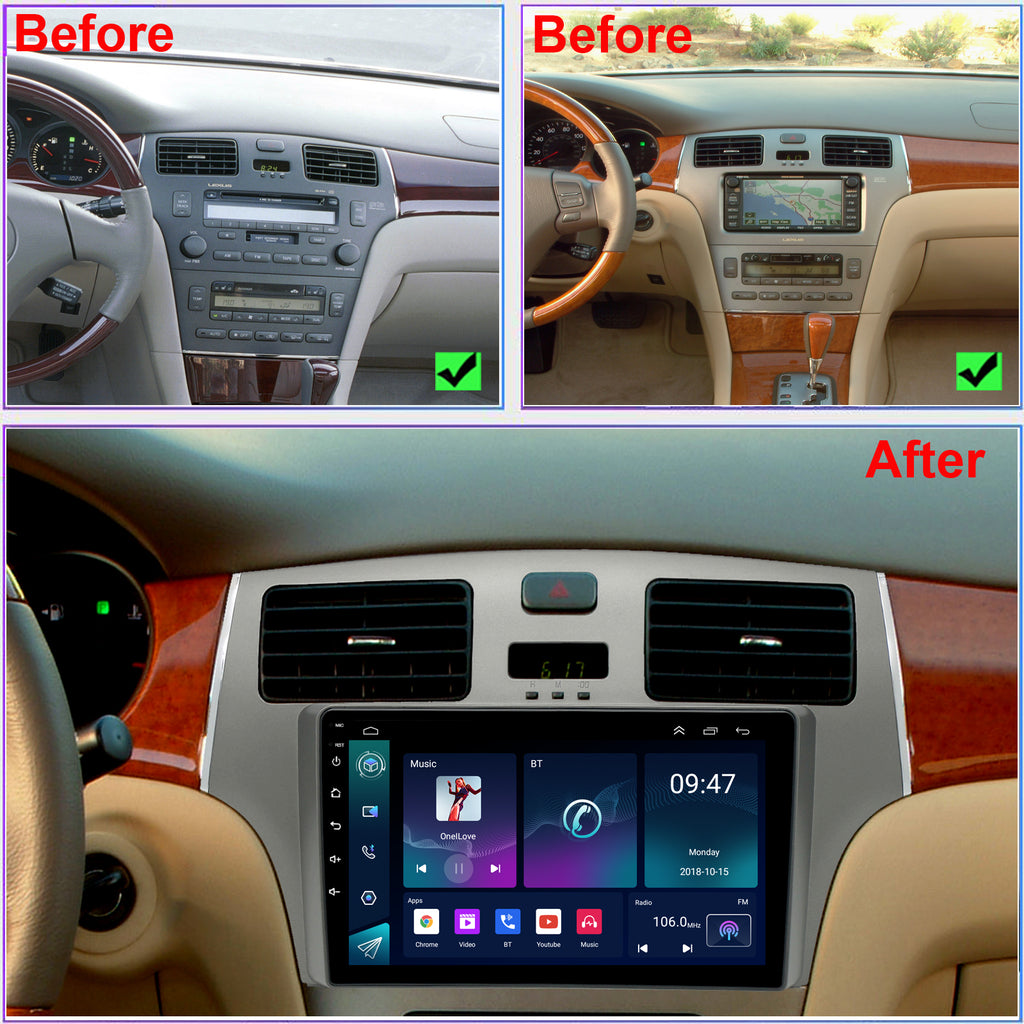 Lexus ES300 ES330 Radio Upgrade 2002-2006 Android Stereo Replacement Build in Wireless carplay Android Auto Bluetooth Wifi Free camera