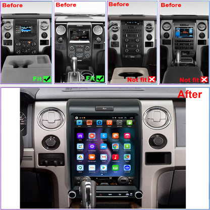 For Ford F150 2013-2014 Radio upgrade,12.1-inch QLED 8-Core CPU,touch screen Stereo,Wireless CarPlay & Android Auto,keep OEM Controls