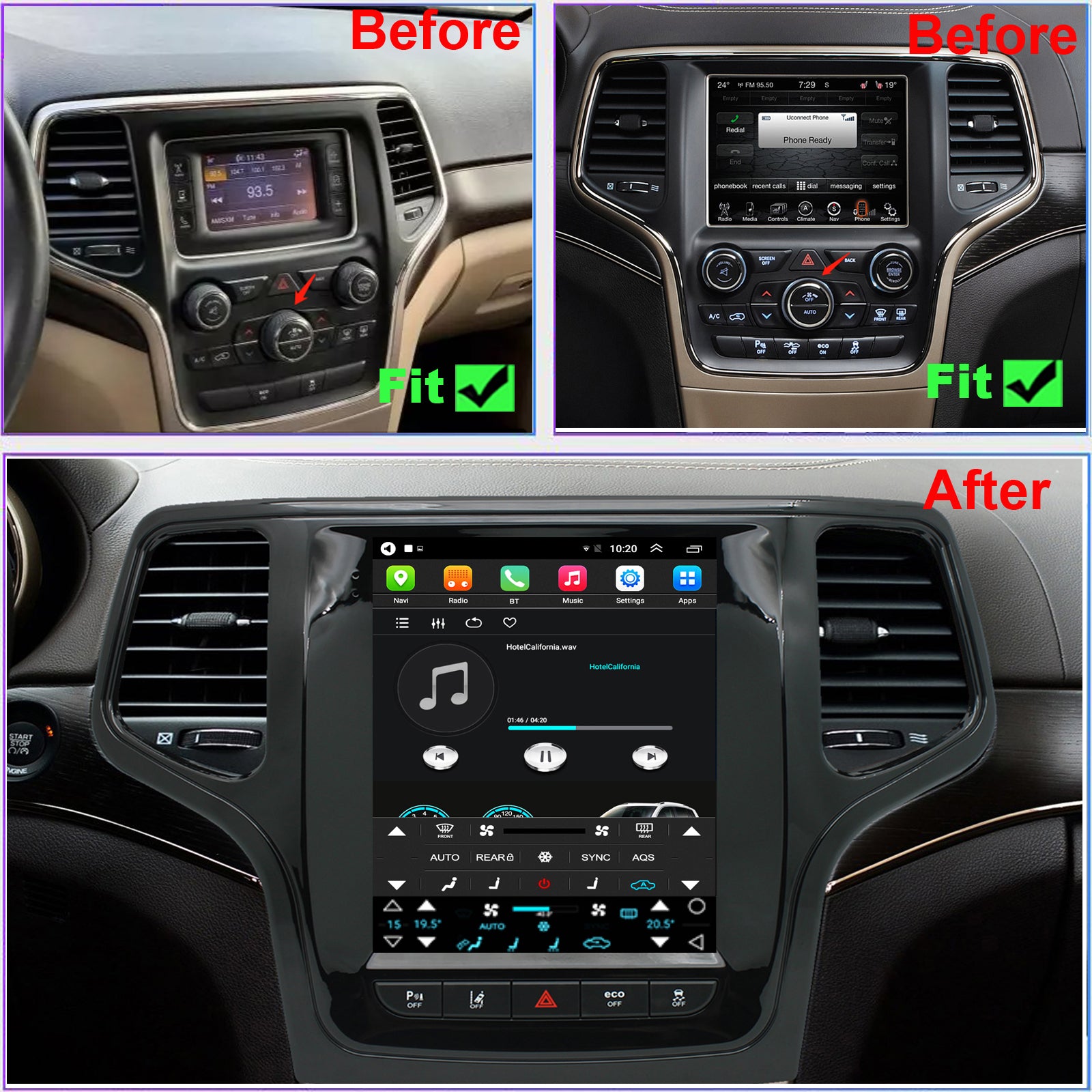 Grand Cherokee 2014 2015 2016 2017 Touch screen