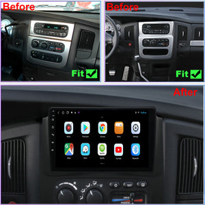 Dodge RAM Radio upgrade 2002-2005 CarPlay Stereo Screen - Topdisplay 2002 2003 2004 2005 Replacement Headunit Apple Android Auto Accessories Pantalla Estéreo
