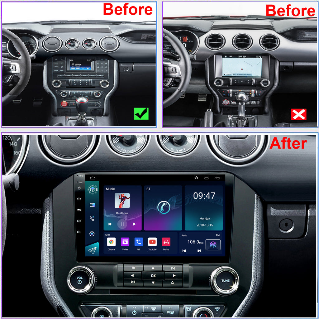 Ford Mustang Radio Upgrade 2015-2020 manual AC Stereo IPS Touch Screen Bluetooth WiFi GPS Navigation