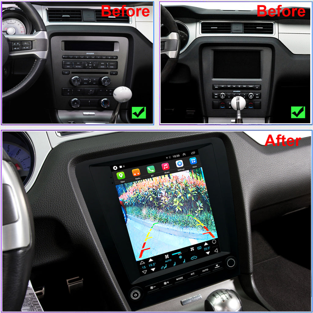for Ford Mustang 2010-2014 Radio upgrade,9.7-inch QLED 8-Core CPU,touch screen Stereo,Wireless CarPlay & Android Auto,Free camera
