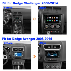 Dodge Avenger Radio upgrade 2008-2014 CarPlay Stereo Screen-Topdisplay 2008 2009 2010 2011 2012 2013 2014 Replacement Headunit Apple Android Auto Accessories Pantalla Estéreo 