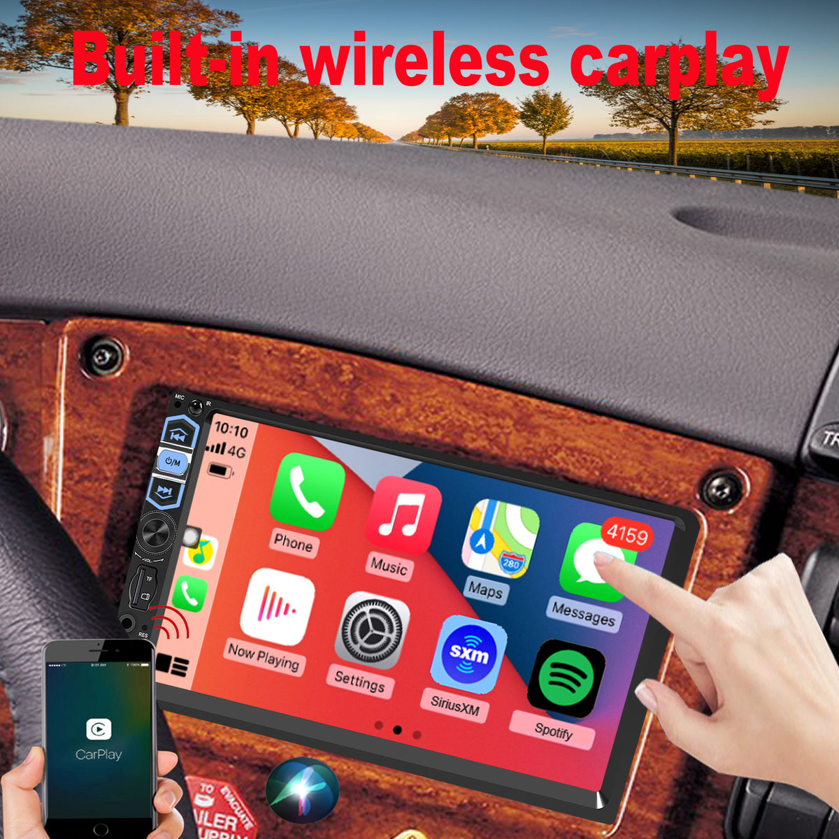 For Volvo VNL 2004-2016 Radio Upgrade, 7-Inch Touch Screen Stereo, Wireless CarPlay, Free Camera