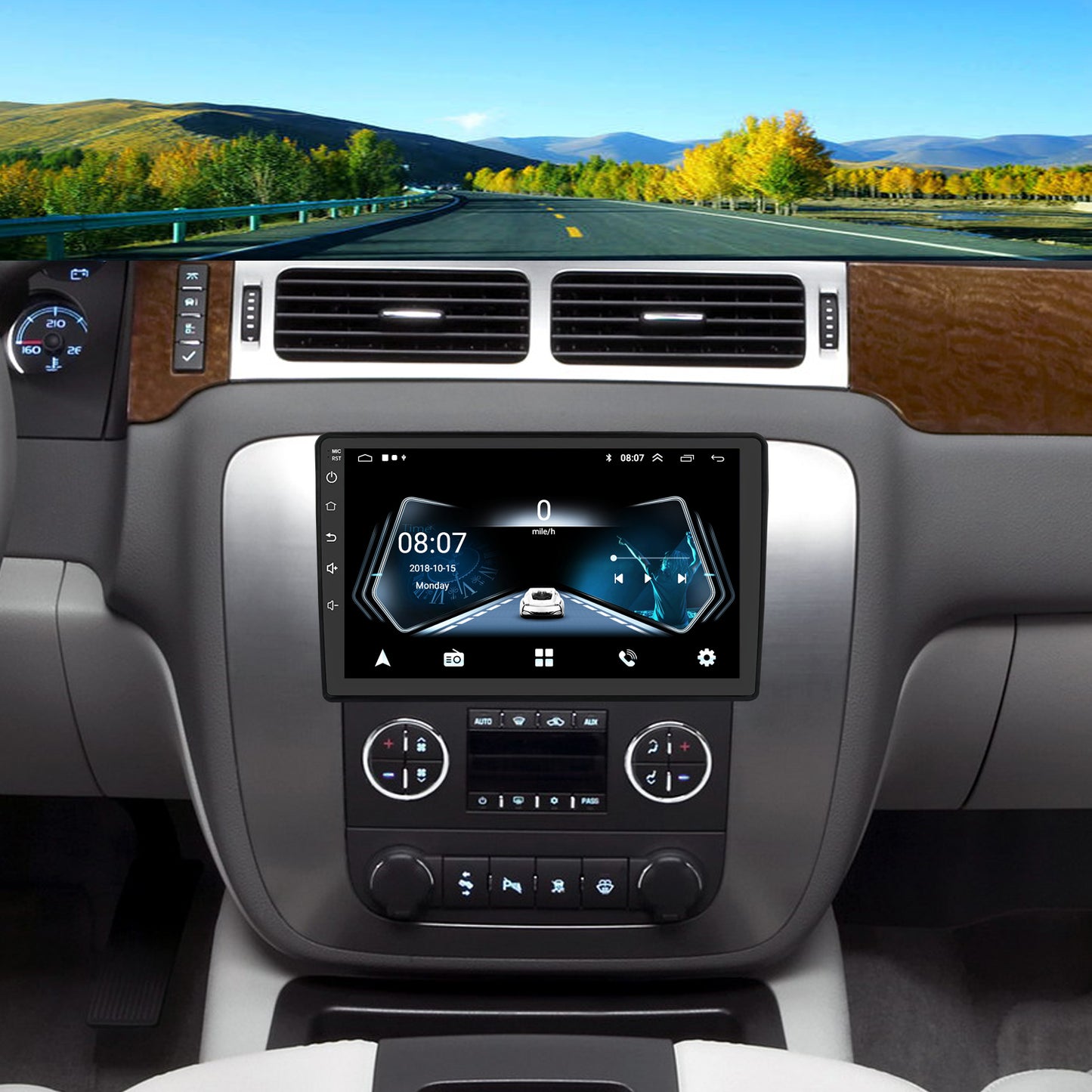 Chevy Tahoe Radio upgrade 2007-2014 CarPlay Stereo Screen - Topdisplay 2007 2008 2009 2010 2011 2012 2013 2014 Chevrolet Replacement Headunit Apple Android Auto Accessories Pantalla Estéreo