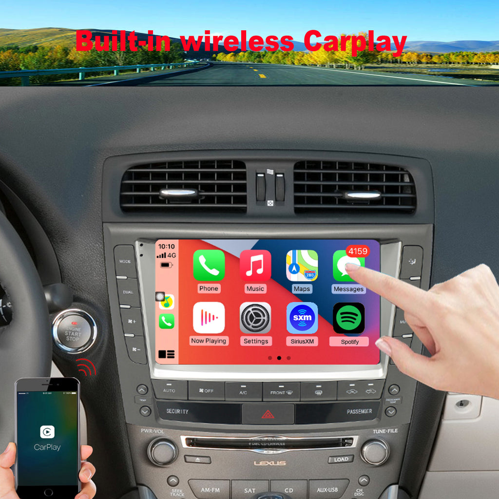 for Lexus IS250 IS350 2006-2013 Radio upgrade,9-inch QLED 8-Core CPU,touch screen Stereo,Wireless CarPlay & Android Auto,keep OEM Controls
