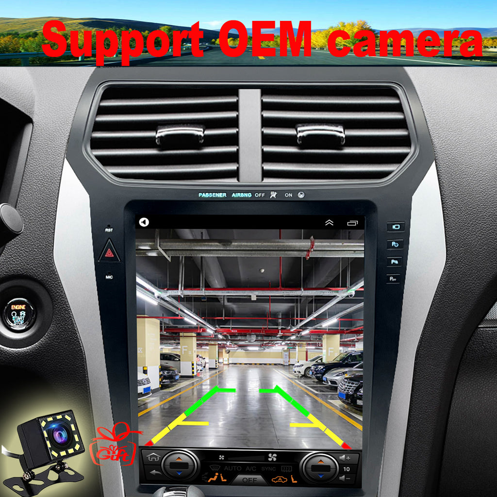 for Ford Explorer 2011-2019 Radio upgrade,12.1-inch QLED  8-Core CPU,touch screen Stereo,Wireless CarPlay & Android Auto,keep OEM Controls