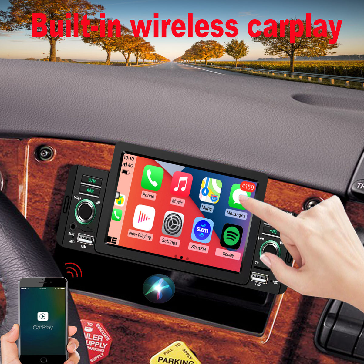 Mack Truck 2012-2018 Radio Upgrade | Wireless CarPlay Android Auto, 5" Touch Screen Stereo 2012 2013 2014 2015 2016 2017 2018