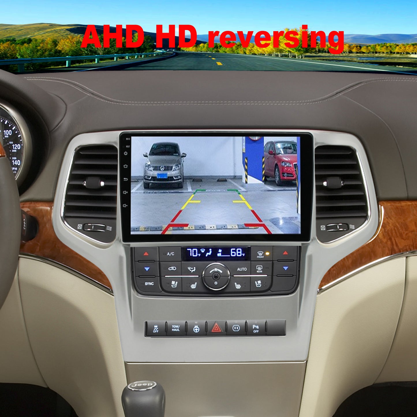 For Jeep Grand Cherokee 2008-2013 Radio upgrade,9-inch QLED  8-Core CPU,touch screen Stereo,Wireless CarPlay & Android Auto,keep OEM Controls