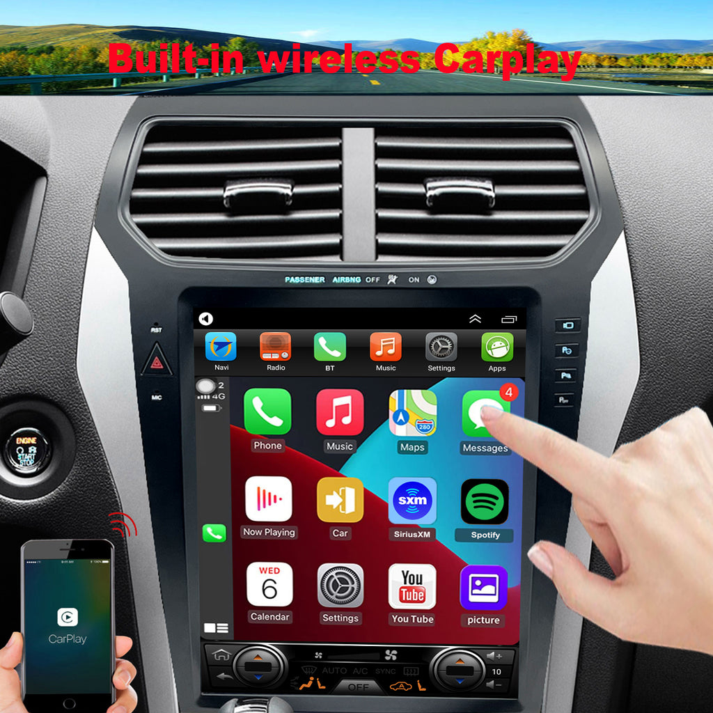 for Ford Explorer 2011-2019 Radio upgrade,12.1-inch QLED  8-Core CPU,touch screen Stereo,Wireless CarPlay & Android Auto,keep OEM Controls