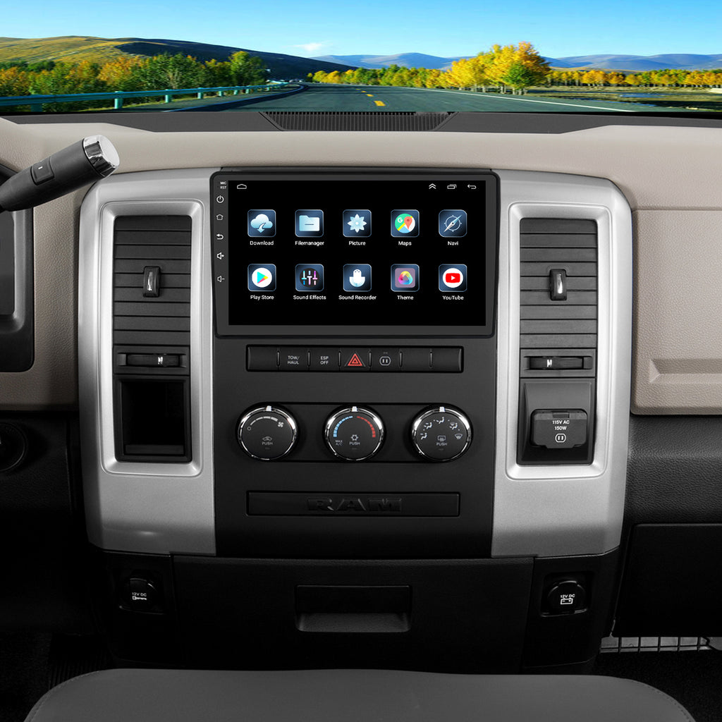 for Dodge RAM 1500/2500/3500 2009-2012 Radio upgrade,10-inch QLED 8-Core CPU,touch screen Stereo,Wireless CarPlay & Android Auto,Free camera