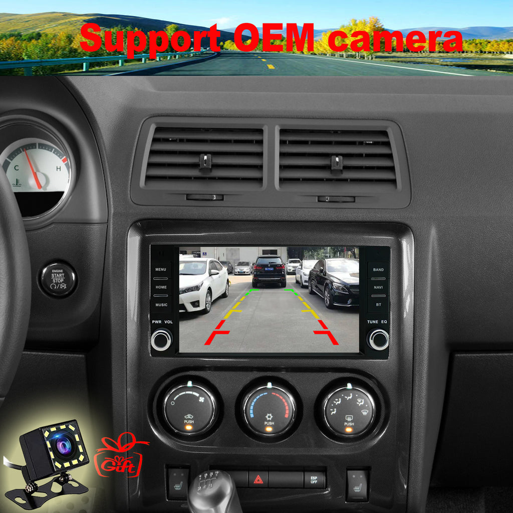 for Dodge Challenger 2008-2014 Radio upgrade,7-inch QLED 8-Core CPU,touch screen Stereo,Wireless CarPlay & Android Auto,Free camera