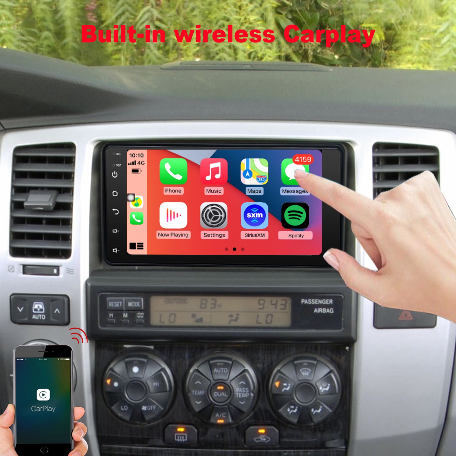 Topdisplay 2001 2002 2003 2004 2005 2006 2007 Toyota Sequoia Upgrade Stereo Headunit Apple Carplay Android Auto Pantalla Estéreo