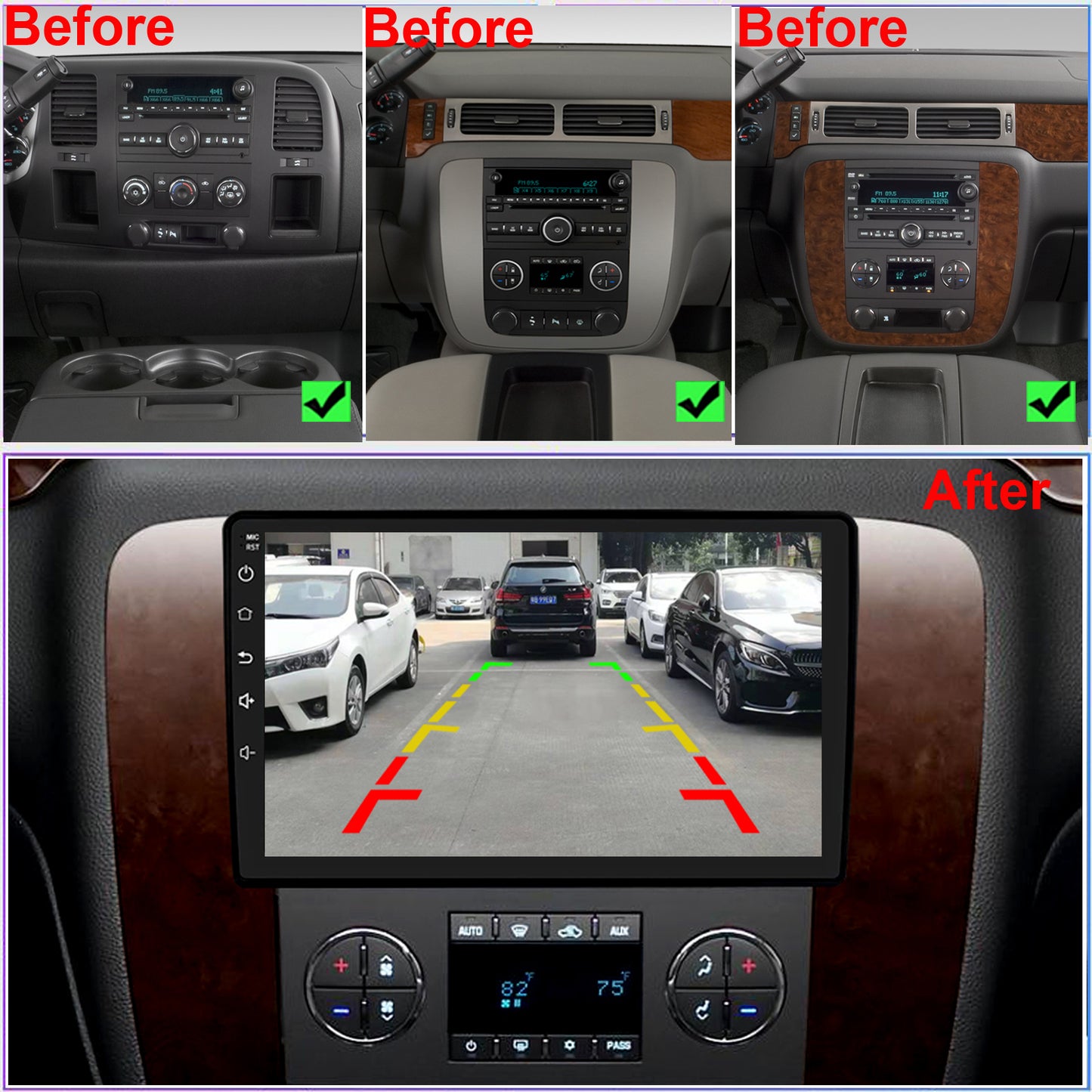 Saturn Vue Radio upgrade 2008-2009 CarPlay Stereo Screen - Topdisplay 2008 2009 Replacement Headunit Apple Android Auto Accessories Pantalla Estéreo