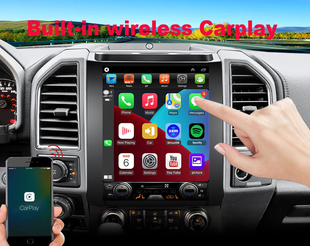 for Ford F150 2015-2018 Radio upgrade,12.1-inch QLED 8-Core CPU,touch screen Stereo,Wireless CarPlay & Android Auto,keep OEM Controls