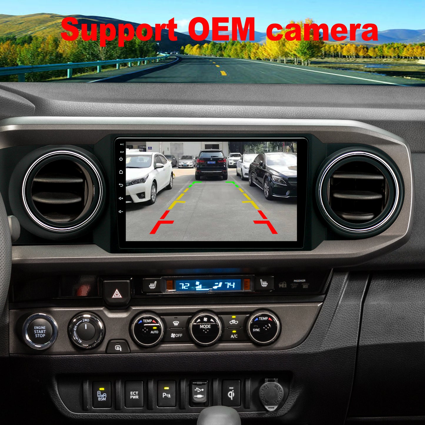 For Toyota Tacoma 2016-2023 Radio upgrade,9-inch QLED  8-Core CPU,touch screen Stereo,Wireless CarPlay & Android Auto,keep OEM Controls