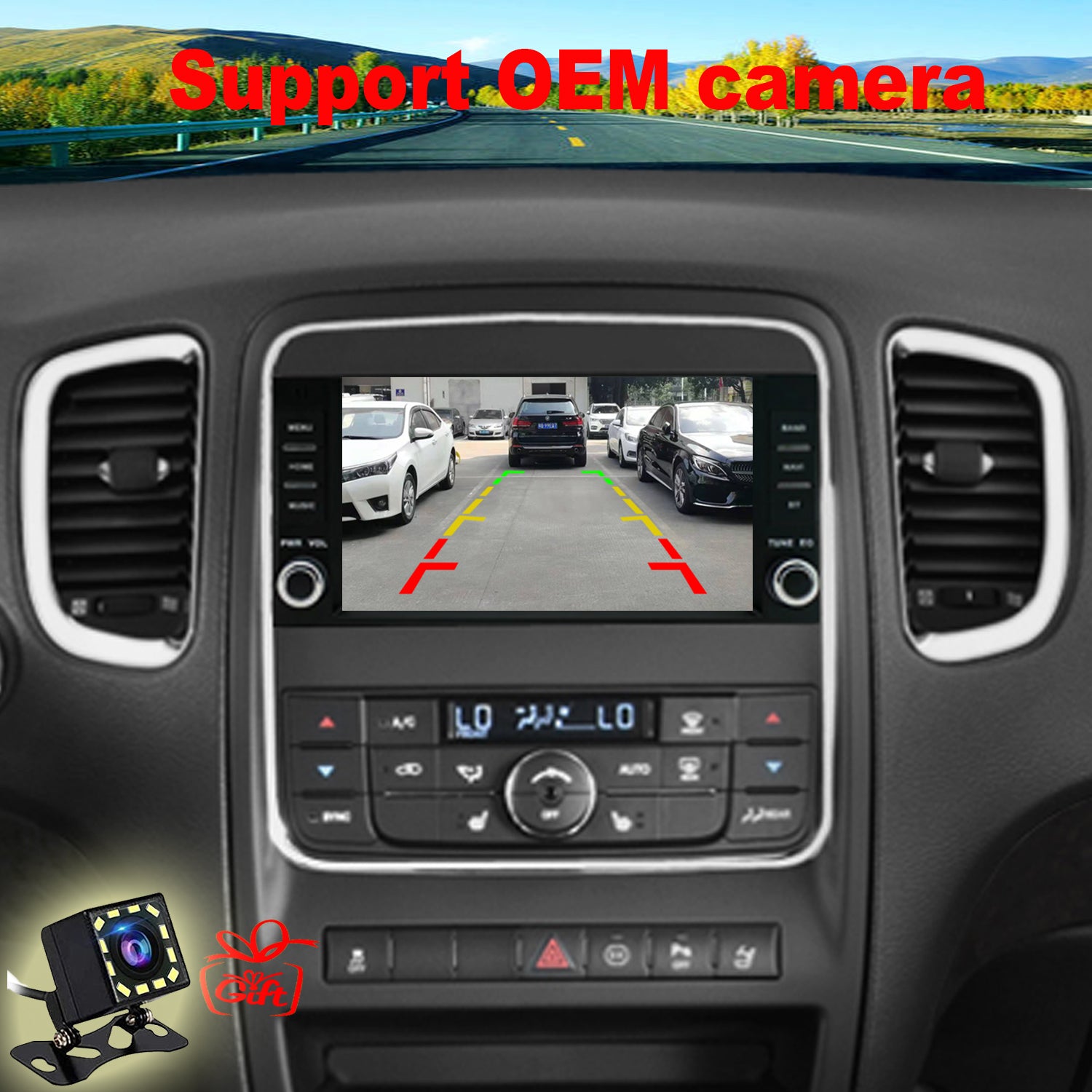 Dodge Durango Radio upgrade 2008-2014 CarPlay Stereo Screen-Topdisplay 2008 2009 2010 2011 2012 2013 2014 Replacement Headunit Apple Android Auto Accessories Pantalla Estéreo