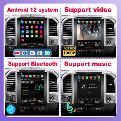 For Ford F150 2015-2018 Radio upgrade,12.1-inch QLED 8-Core CPU,touch screen Stereo,Wireless CarPlay & Android Auto,keep OEM Controls