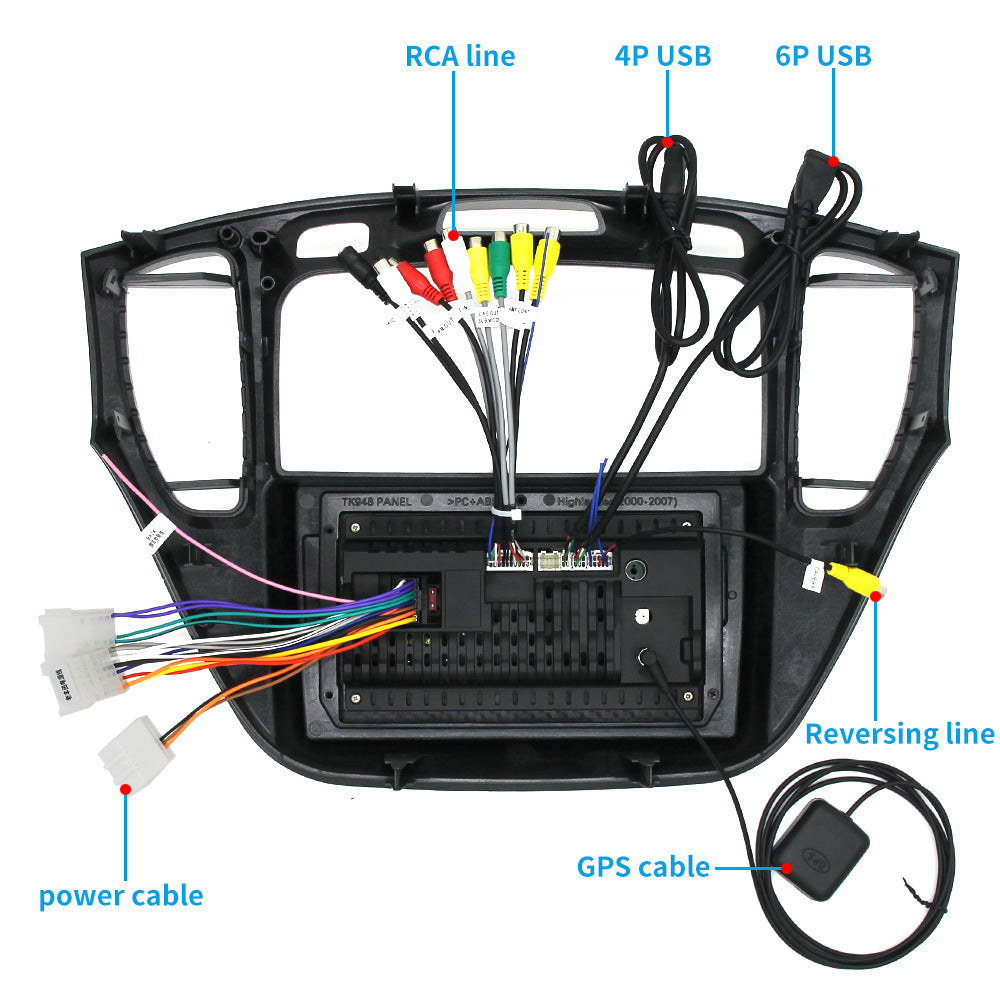 For Toyota Highlander 2001-2007 Radio upgrade,9-inch QLED 8-Core CPU,touch screen Stereo,Wireless CarPlay & Android Auto,keep OEM Controls