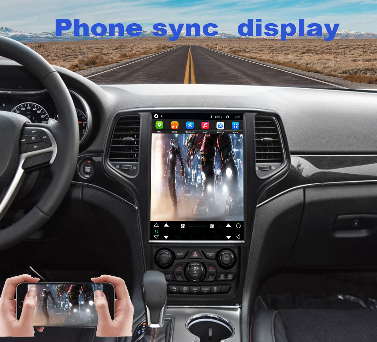 For Jeep Grand Cherokee 2014-2022 Radio upgrade,12.1-inch QLED  8-Core CPU,touch screen Stereo,Wireless CarPlay & Android Auto,keep OEM Controls