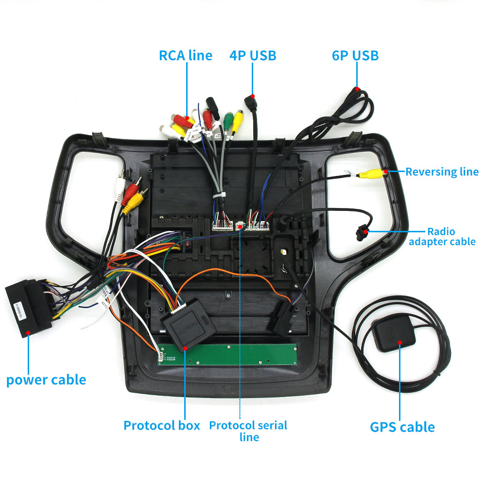 For Jeep Grand Cherokee 2014-2017 Radio upgrade,9.7-inch QLED 8-Core CPU,touch screen Stereo,Wireless CarPlay & Android Auto,keep OEM Controls