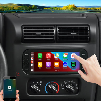 For Jeep Wrangler 2003-2006 Radio upgrade,6.8-inch QLED  8-Core CPU,touch screen Stereo,Wireless CarPlay & Android Auto,keep OEM Controls