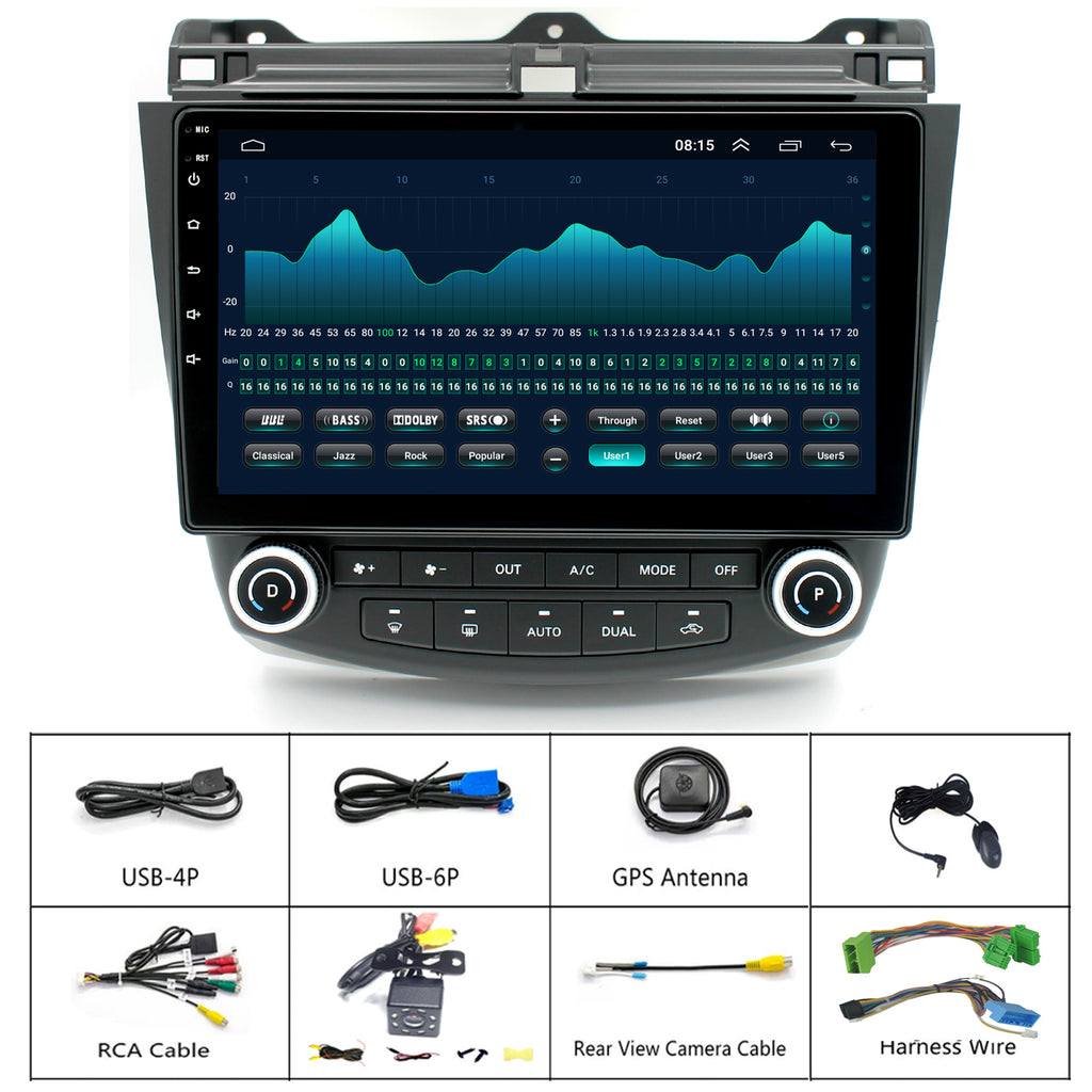 for Honda Accord 7th Gen 2003-2007 Radio upgrade,10.1-inch QLED 8-Core CPU,touch screen Stereo,Wireless CarPlay & Android Auto,keep OEM Controls