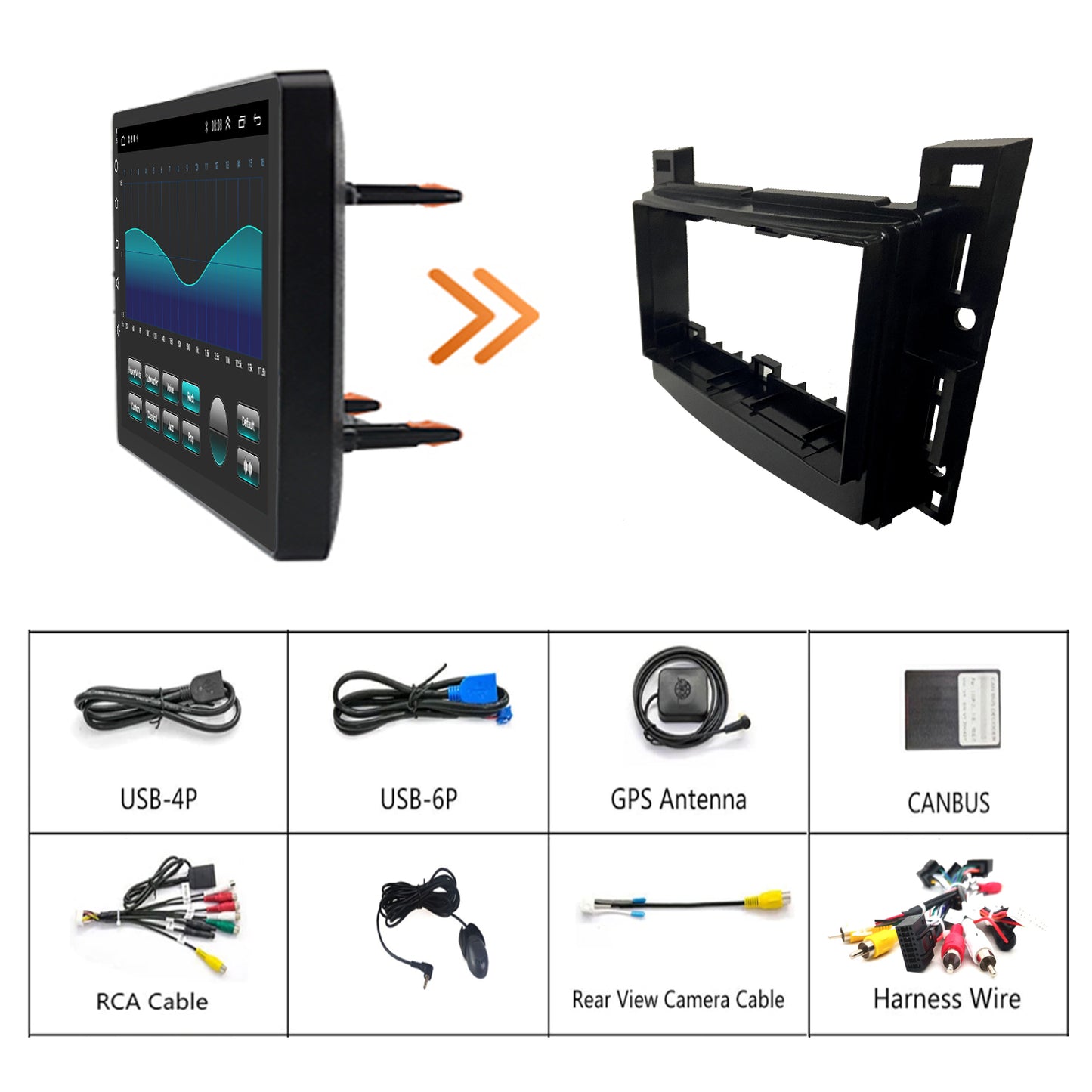 Pontiac Torrent Radio upgrade 2007-2009 CarPlay Stereo Screen - Topdisplay 2007 2008 2009 Replacement Headunit Apple Android Auto Accessories Pantalla Estéreo
