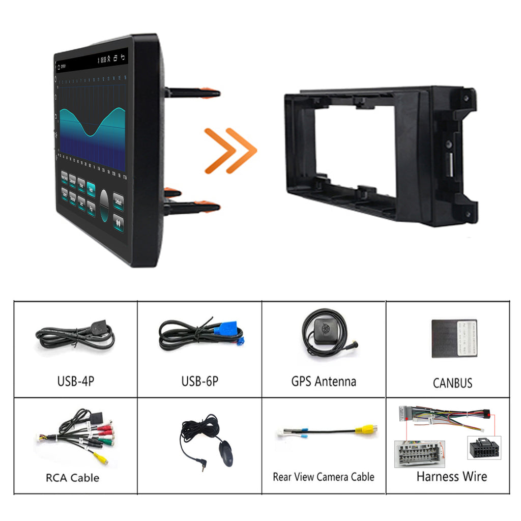for Dodge RAM 1500/2500/3500 2009-2012 Radio upgrade,10-inch QLED 8-Core CPU,touch screen Stereo,Wireless CarPlay & Android Auto,Free camera