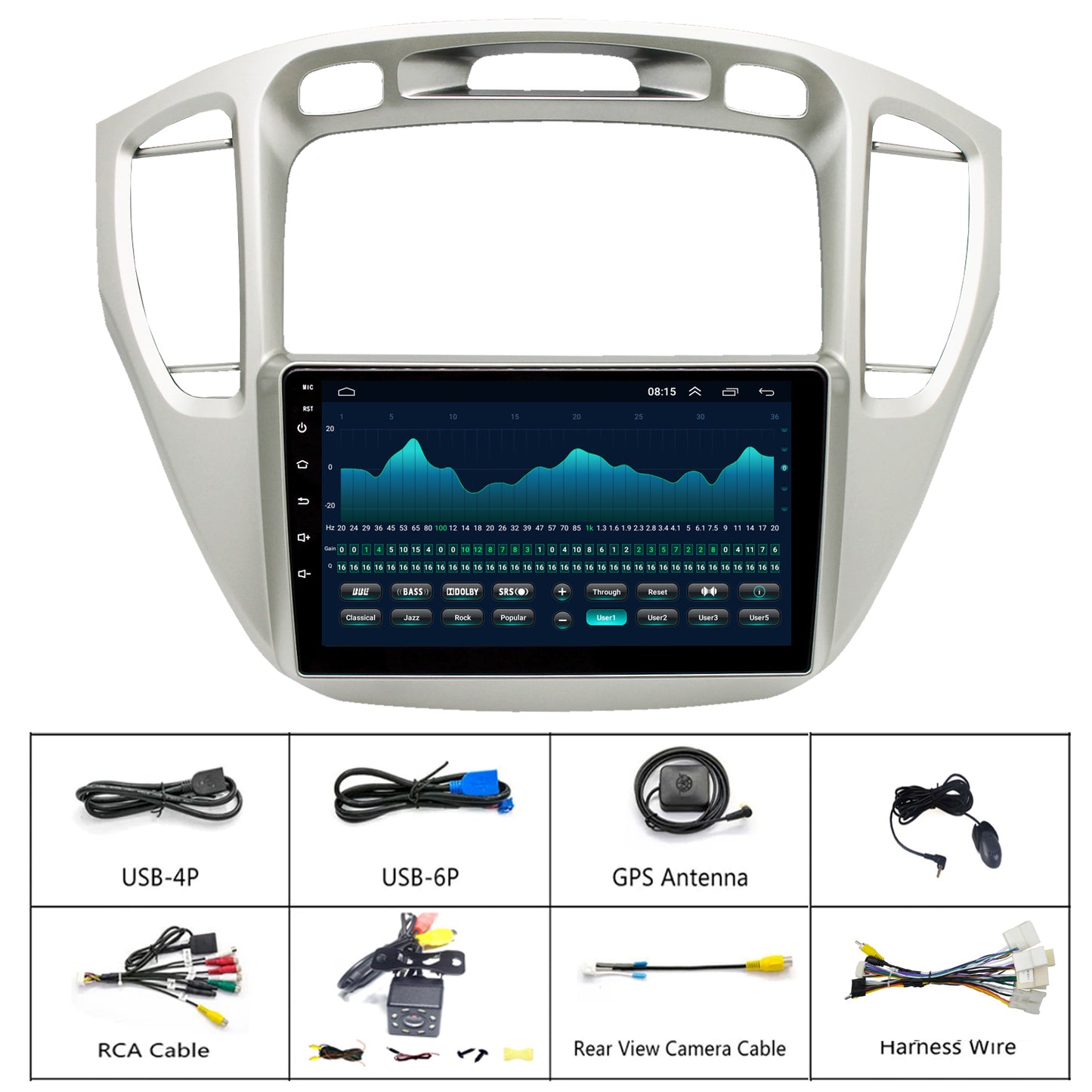 For Toyota Highlander 2001-2007 Radio upgrade,9-inch QLED 8-Core CPU,touch screen Stereo,Wireless CarPlay & Android Auto,keep OEM Controls