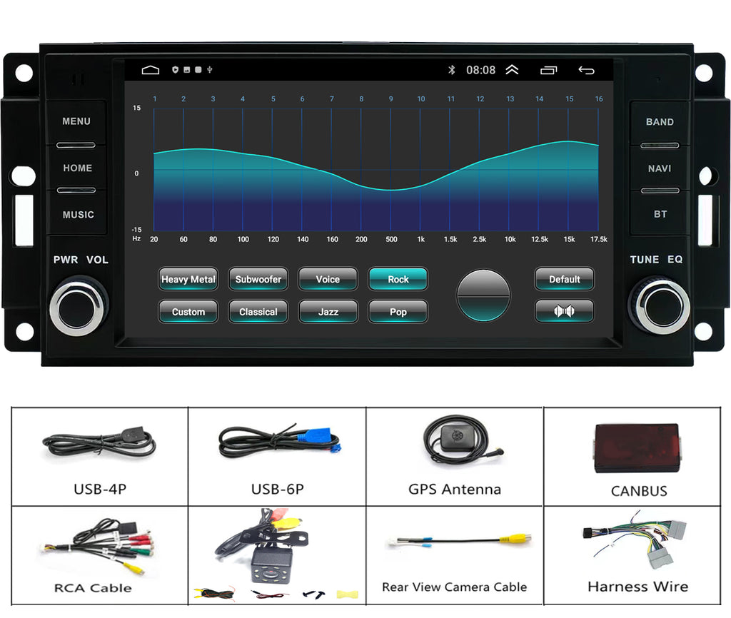 for Dodge Durango 2008-2014 Radio upgrade,7-inch QLED 8-Core CPU,touch screen Stereo,Wireless CarPlay & Android Auto,Free Camera