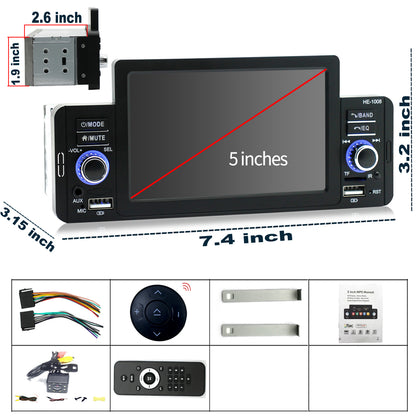 For Freightliner Cascadia 2004-2021 Radio Upgrade, 5-Inch Touch Screen Stereo, Wireless CarPlay, Free Camera
