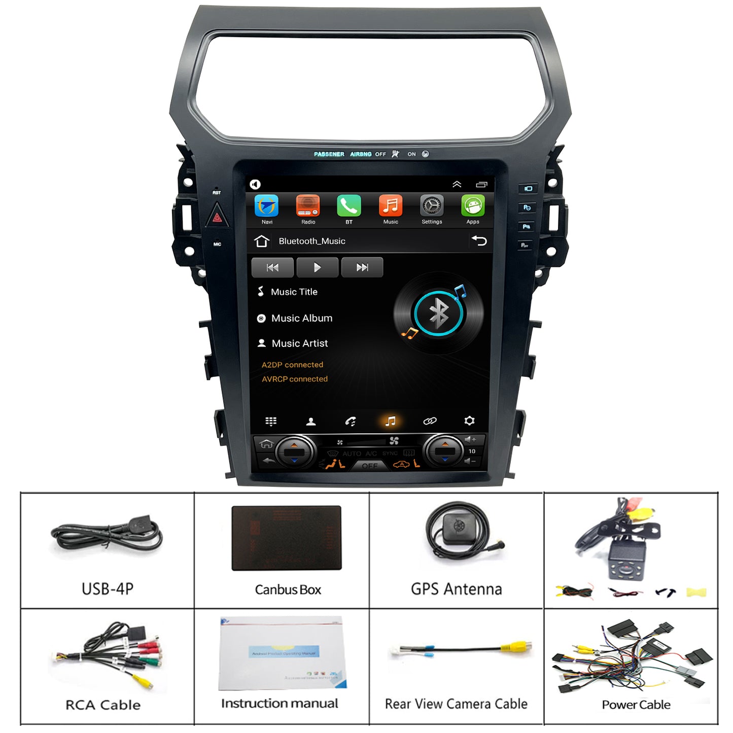 For Ford Explorer 2011-2019 Radio upgrade,12.1-inch QLED  8-Core CPU,touch screen Stereo,Wireless CarPlay & Android Auto,keep OEM Controls