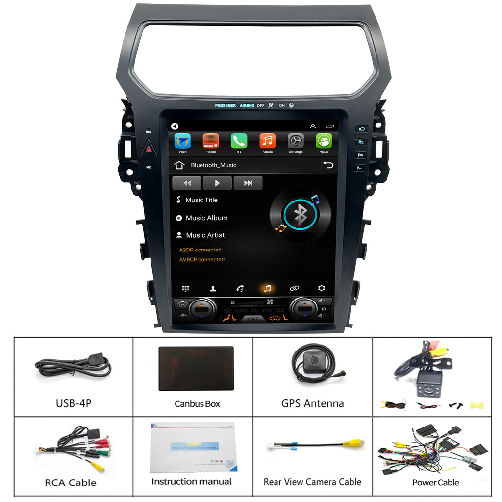 for Ford Explorer 2011-2019 Radio upgrade,12.1-inch QLED  8-Core CPU,touch screen Stereo,Wireless CarPlay & Android Auto,keep OEM Controls