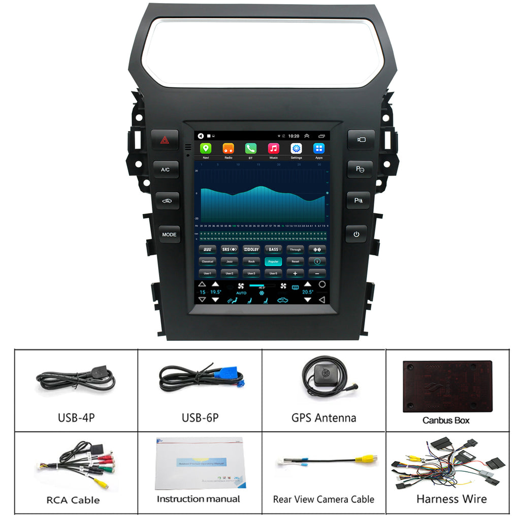 for Ford Explorer 2011-2019 Radio upgrade,9.7-inch QLED  8-Core CPU,touch screen Stereo,Wireless CarPlay & Android Auto,keep OEM Controls