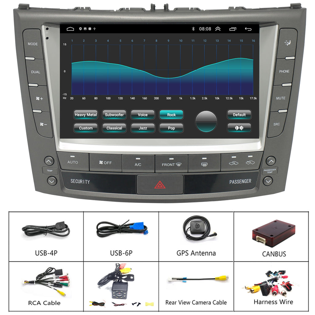 Lexus IS250 IS350 Radio Upgrade 2006-2013 Android Stereo Replacement Build in Wireless carplay Android Auto Bluetooth Wifi Free camera