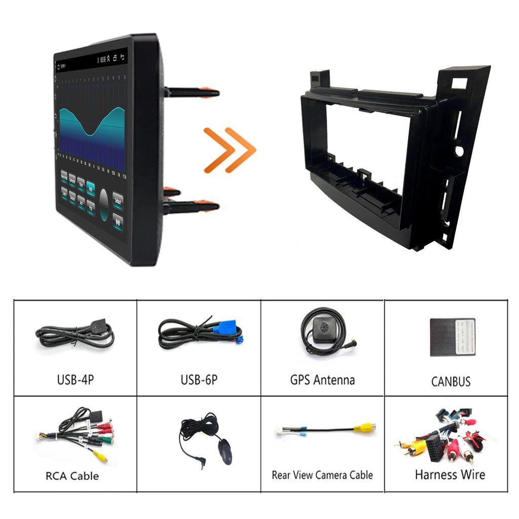 Chevy Suburban Radio upgrade 2007-2014 CarPlay Stereo Screen-Topdisplay 2007 2008 2009 2010 2011 2012 2013 2014 Chevrolet Replacement Headunit Apple Android Auto Accessories Pantalla Estéreo