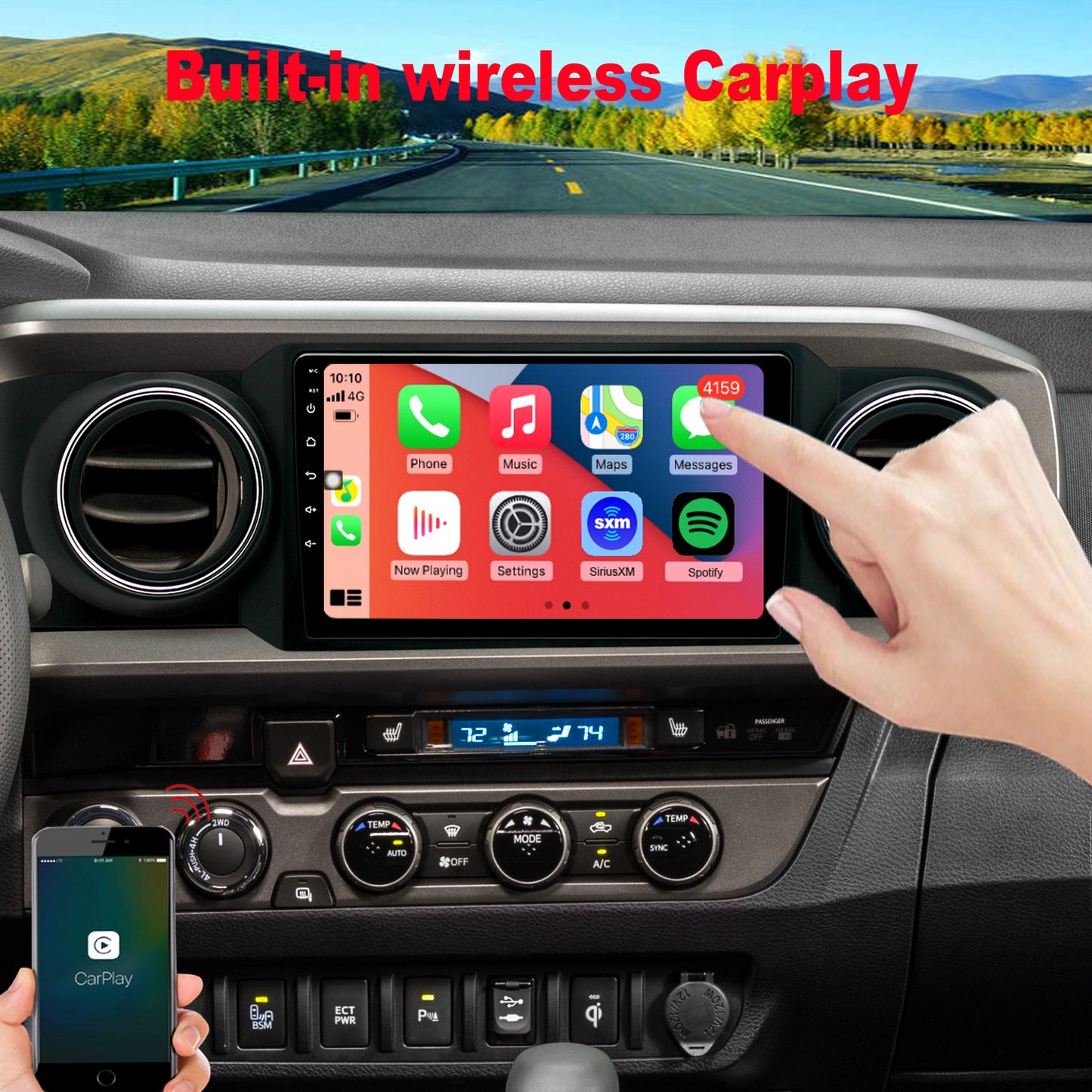2016 2017 2018 2019 2020 2021 2022 2023 Toyota Tacoma Upgrade Stereo Headunit Apple Carplay Android Auto Pantalla Estéreo