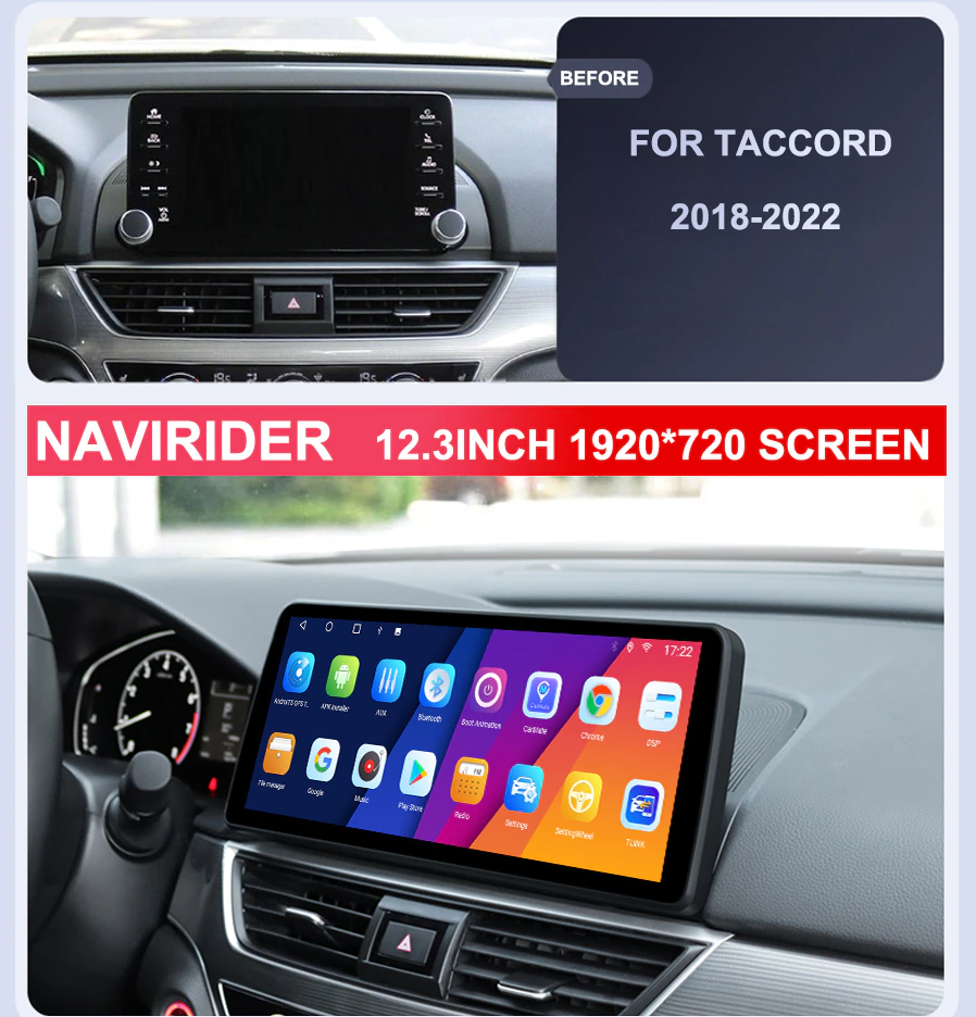 Honda Accord Radio Upgrade 2018-2021 IPS Touch Screen GPS Navigation Wireless Carplay Bluetooth WiFi