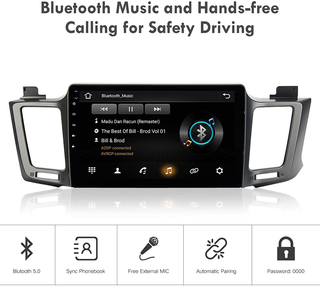 for Toyota RAV4 2013-2018 Radio upgrade,10.1-inch QLED 8-Core CPU,touch screen Stereo,Wireless CarPlay & Android Auto,keep OEM Controls