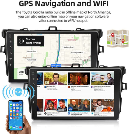 For Toyota Corolla 2009-2013 Radio upgrade,9-inch QLED 8-Core CPU,touch screen Stereo,Wireless CarPlay & Android Auto,keep OEM Controls