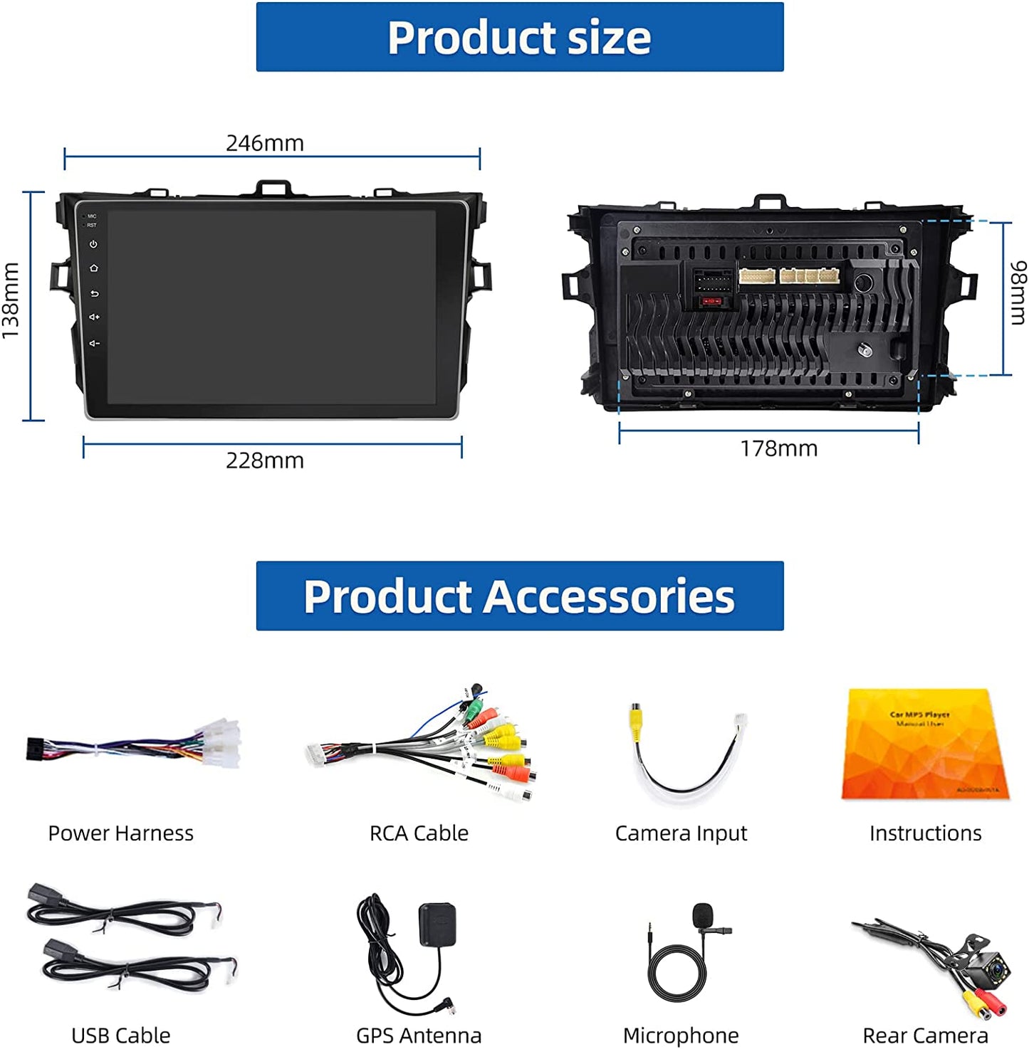 2009 2010 2011 2012 2013 Toyota Corolla Car Head unit Upgrade