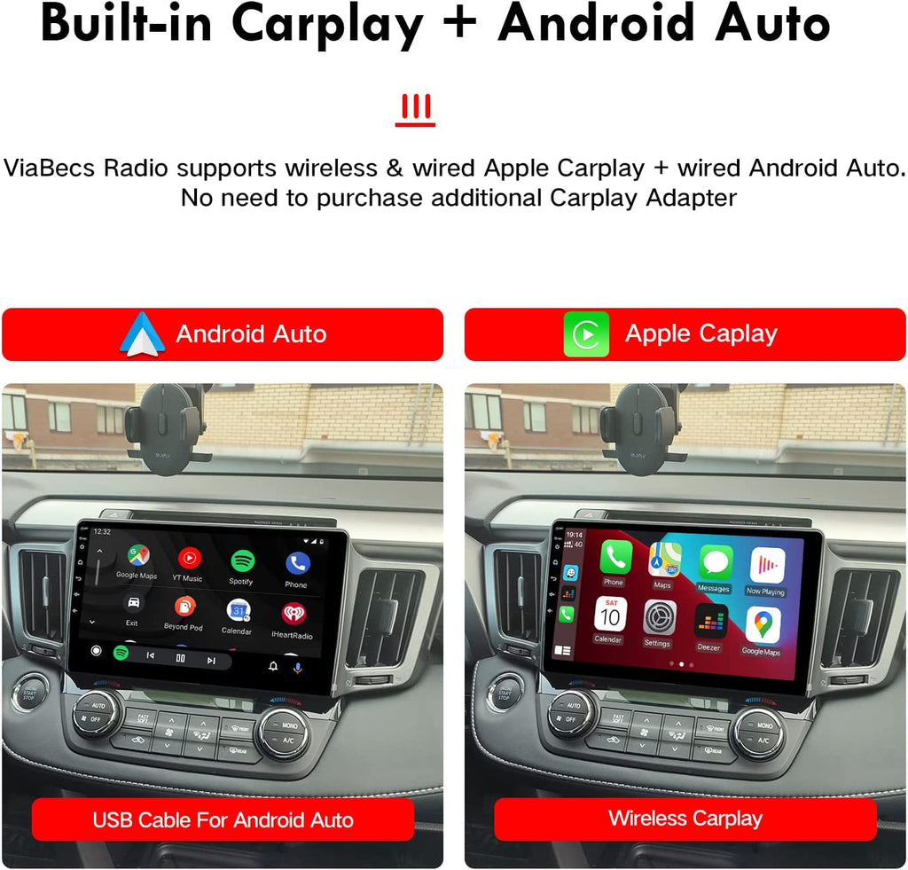 for Toyota RAV4 2013-2018 Radio upgrade,10.1-inch QLED 8-Core CPU,touch screen Stereo,Wireless CarPlay & Android Auto,keep OEM Controls