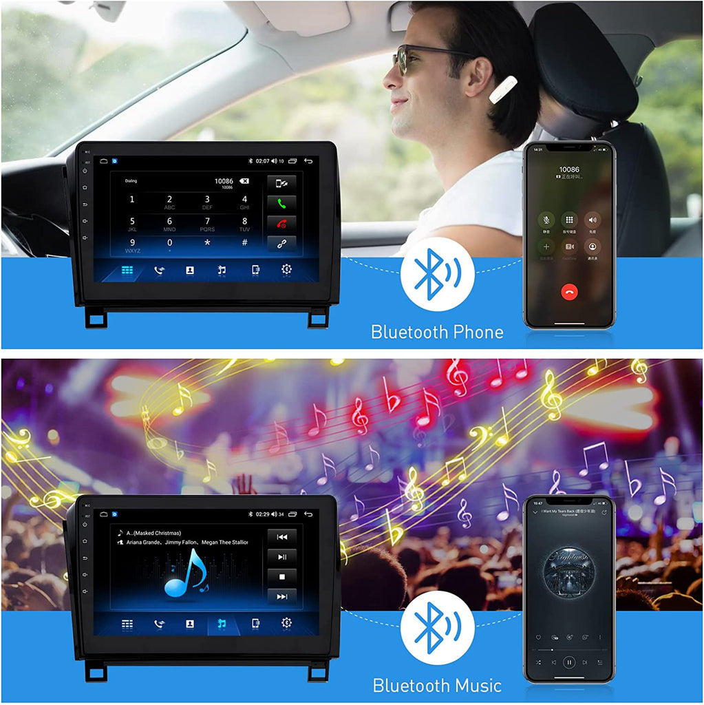 Android 10 Radio for Toyota Tundra 2007-2013 10.1inch Tesla Style in-Dash GPS Navigation Console IPS Touch Screen Carplay Bluetooth WiFi Build-in Maps
