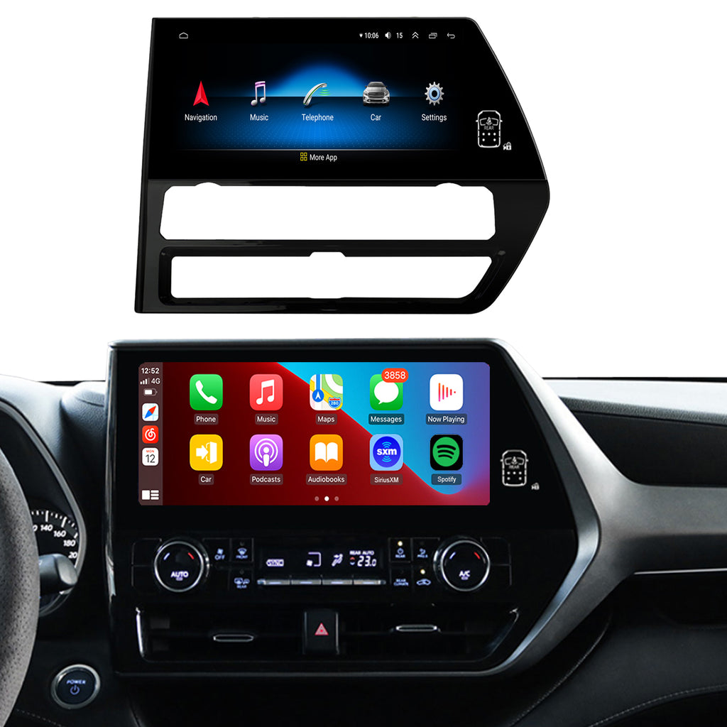 Android 10 Radio for Toyota highlander 2020-2022 12.3inch Tesla Style Car in-Dash GPS Navigation IPS Touch Screen Bluetooth WiFi Free Camera