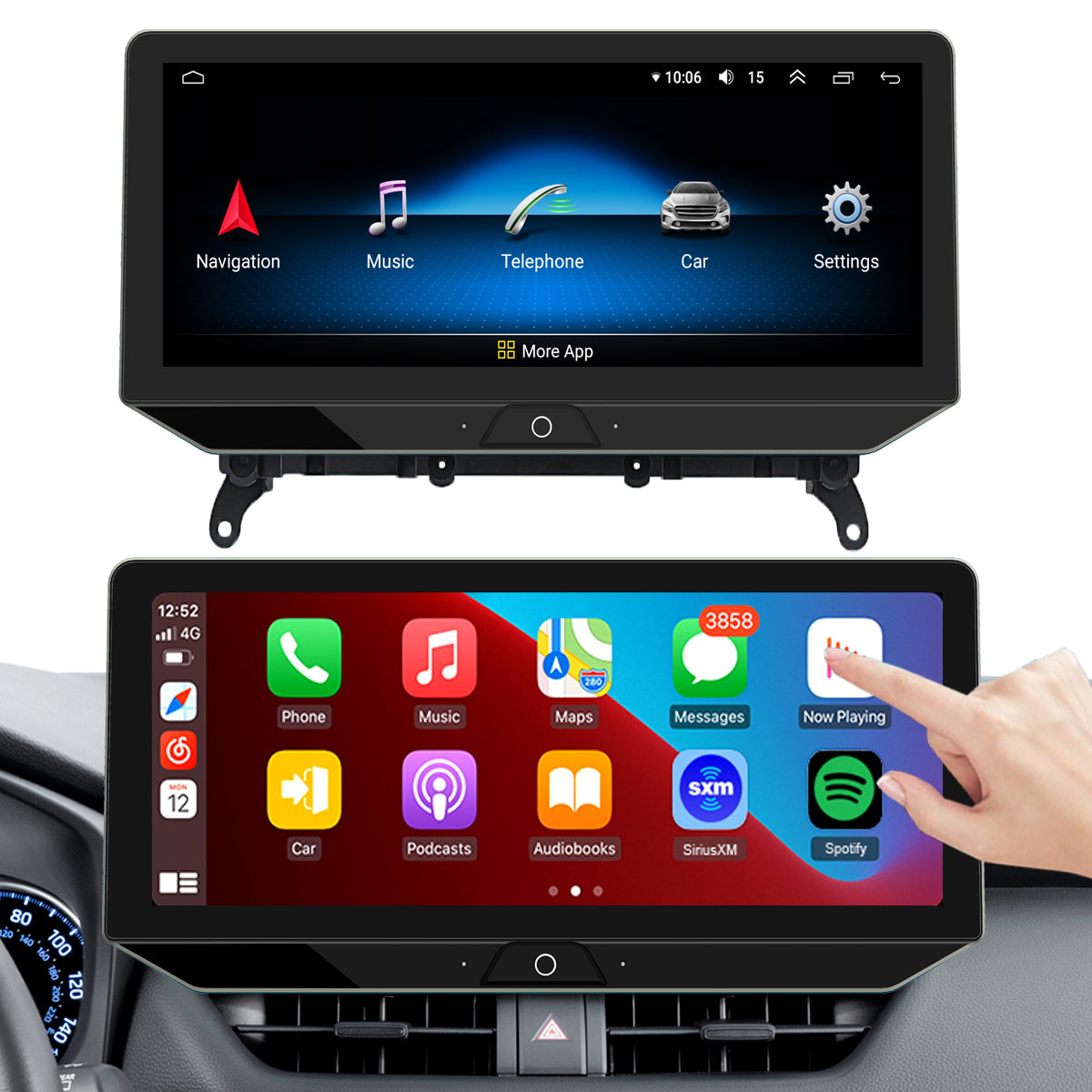 For Toyota RAV4 2019-2022 Radio upgrade,12.3-inch QLED 8-Core CPU,touch screen Stereo,Wireless CarPlay & Android Auto,keep OEM Controls