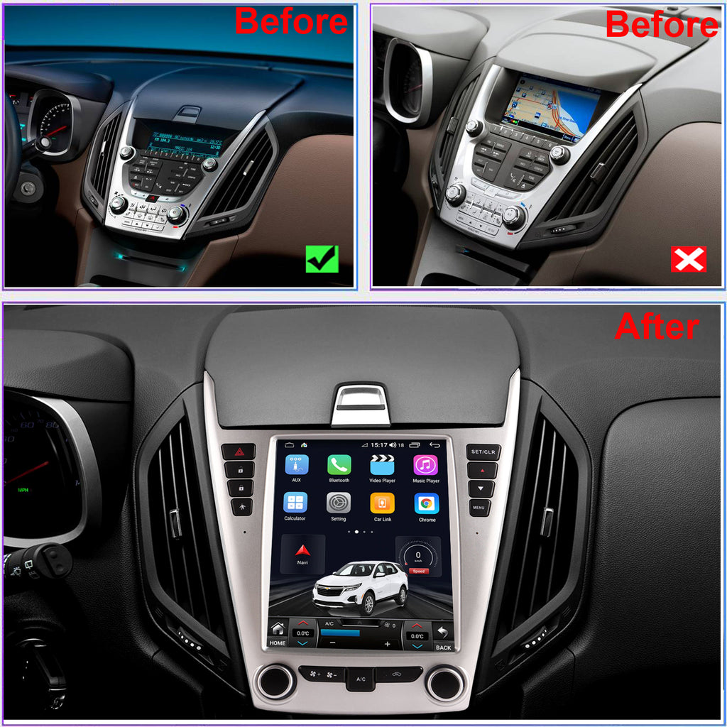 Android Radio for Chevrolet Chevy Equinox 2010-2017 9.5inch Tesla Style Car in-Dash GPS Navigation IPS Touch Screen Bluetooth WiFi Free Camera